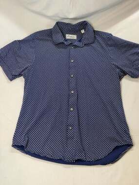 California Shirt Co. 1976 Men's Blue Geometric 100% cotton 23’ Size L